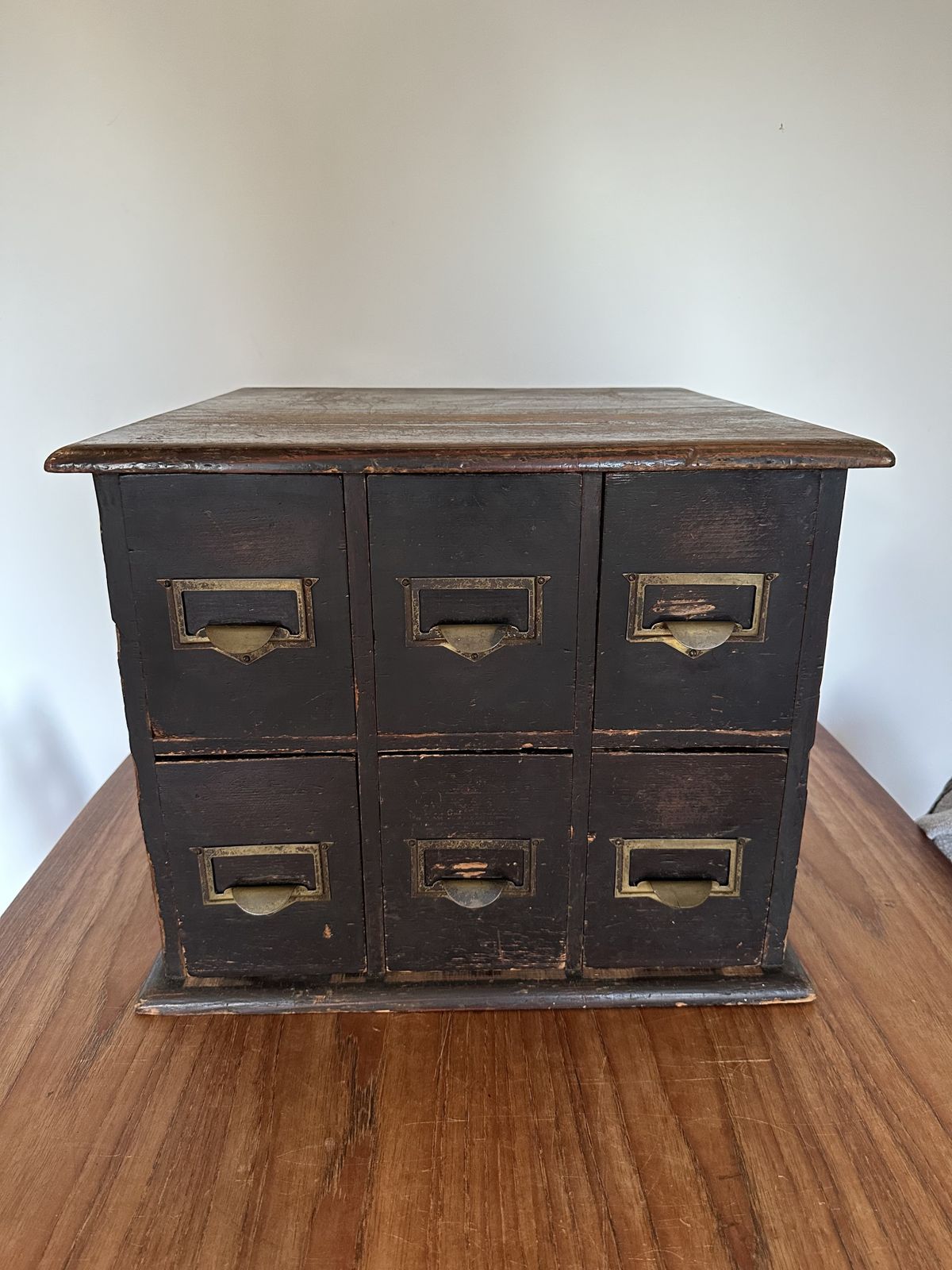 Haberdashery Apothecary Industrial Index Card Cabinet Merchants Chest Ebonised Drawers photo buy