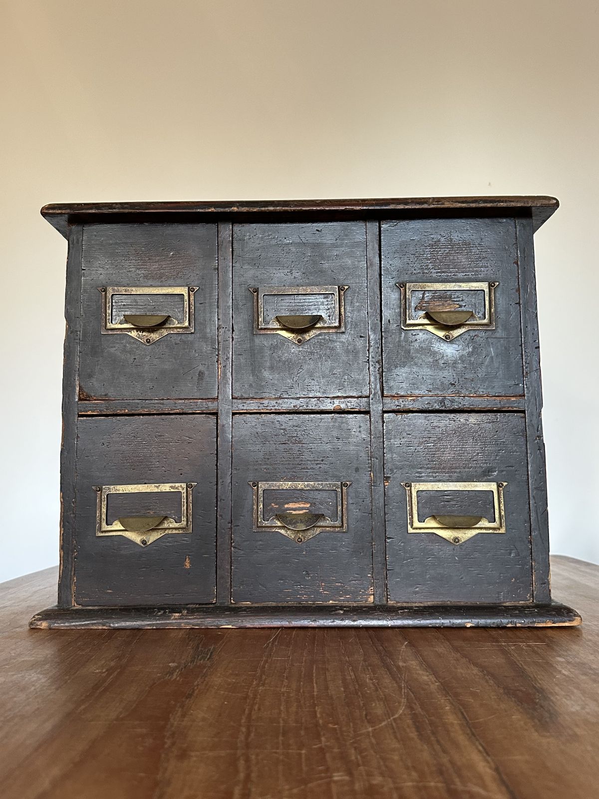 Furniture Haberdashery Apothecary Industrial Index Card Cabinet Merchants Chest Ebonised Drawers photo