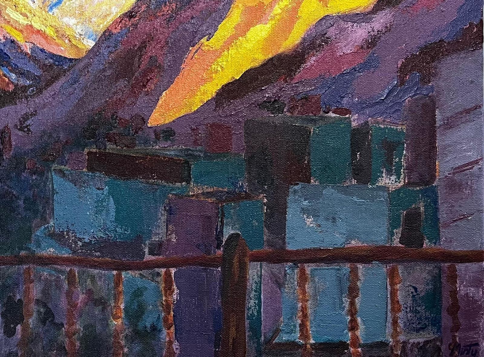 Minty Ramsey Atlas Mountains Morocco Original Acrylic On Canvas Vibrant Landscape Painting 2024 photo 1050.0