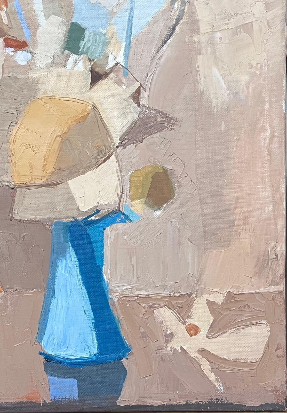 Laure Noetzin Azam (French 1929 2024) Fine 20th Century French Post Cubist Oil Painting Still Life In Blue Vase photo vinterior