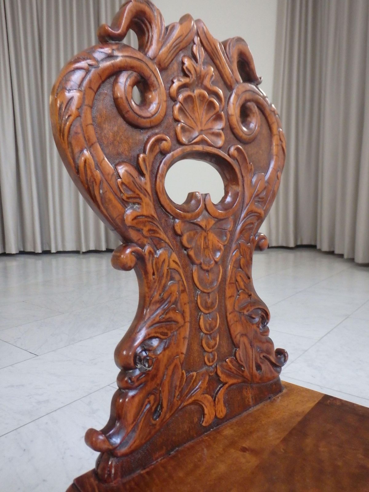 photo buy Pair Of 19th Century Brutalist Carved Wooden Chairs With Fabulous Creatures