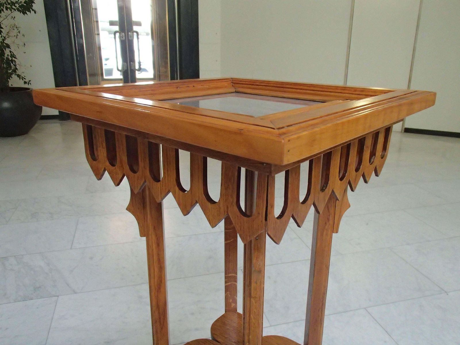 Art Nouveau Oak Tall Pedestal Completely Restored photo buy