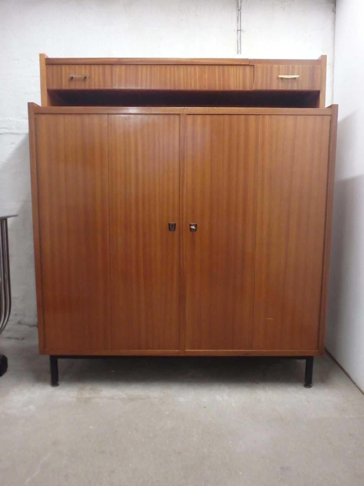 Furniture Mid Century Full Mahogany Gentlemen Dresser "Homme Debout" photo