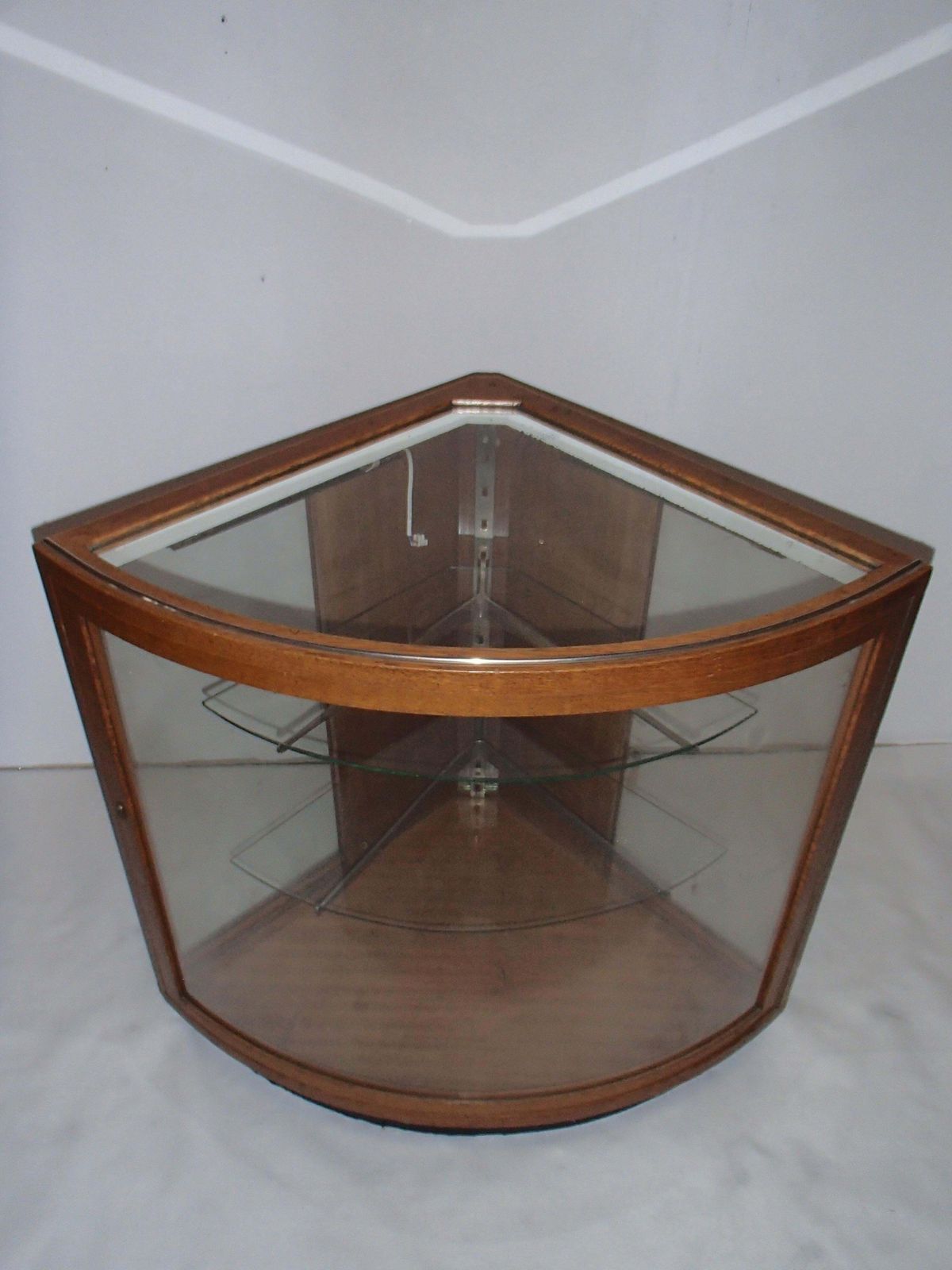 Bauhaus Corner Vitrine Oak With 2 Glass Shelves And Light photo for sale