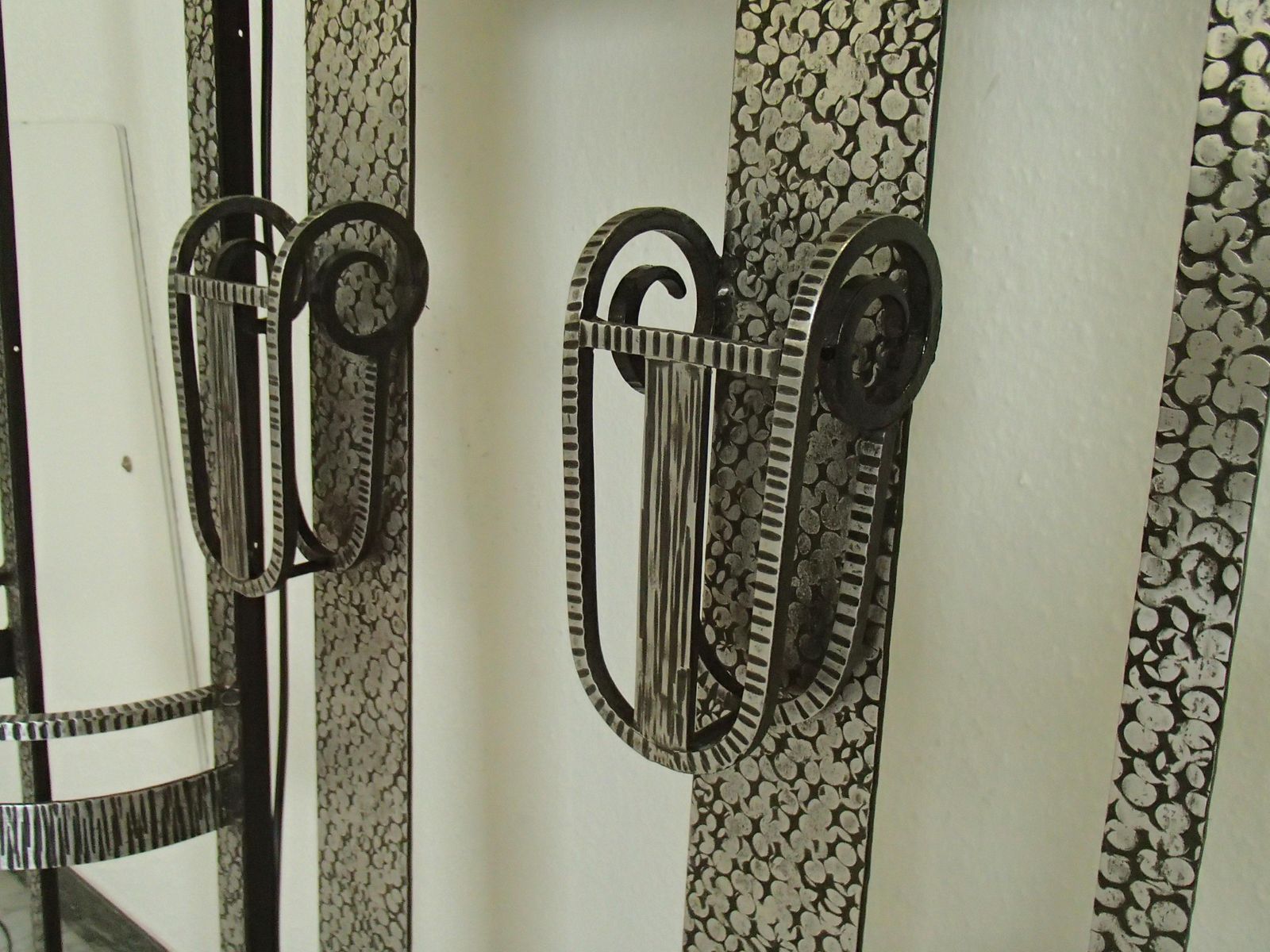 Art Deco Wrouth Iron Wardrobe With Mirror And Light photo 2298.0