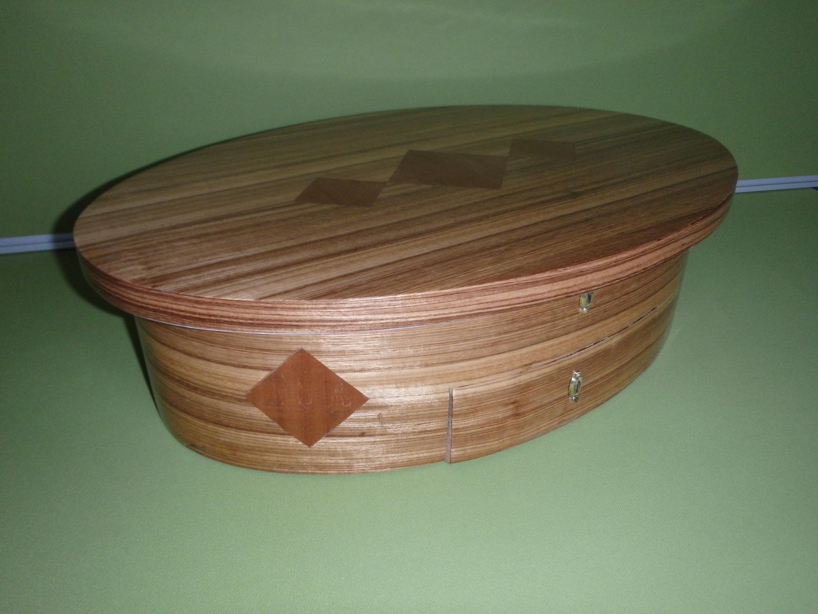 Home Decor Huge Wooden  Jewelry Or Make Up Box With Oval Mirror For The Dressing Table photo