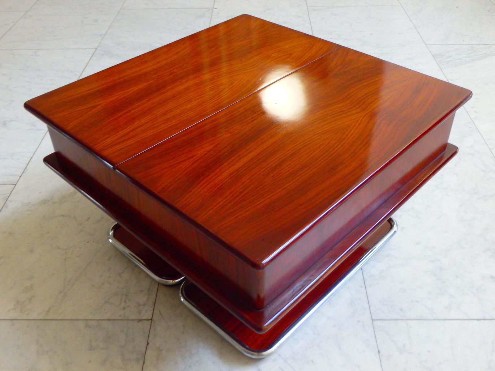 photo furniture 1960this Bar Table With Opening For Bottles And Glasses On Wheels With Chrome