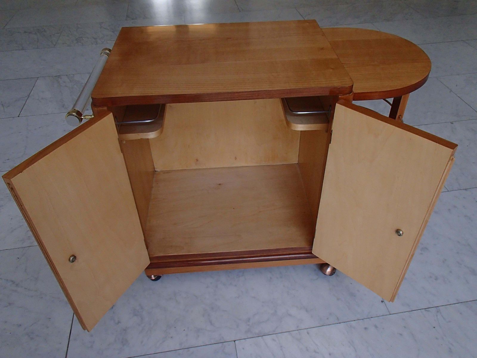 photo buy Art Deco Trolley Bar With 2 Doors And Bottle Compartment On Copper Wheels