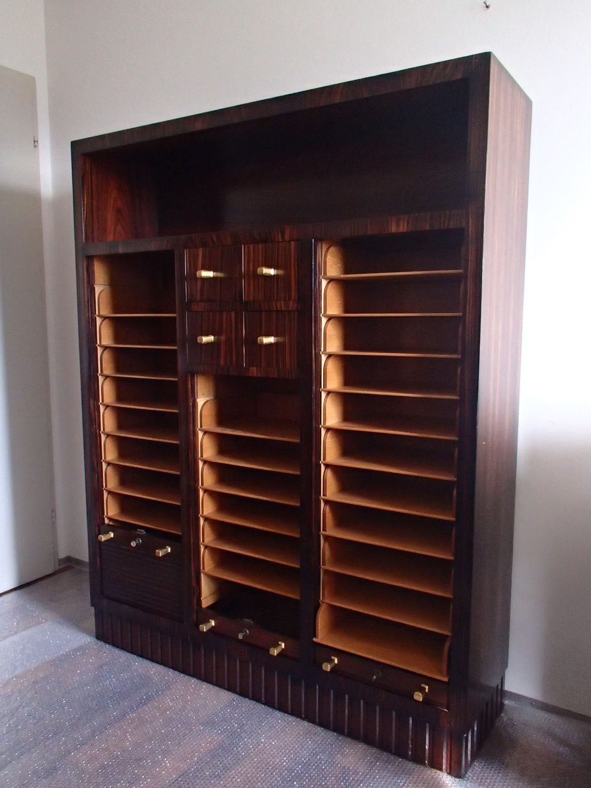 Art Deco Cabinet With 27 Big And 4 Small Drawers Oak With Ebene De Macassar photo furniture