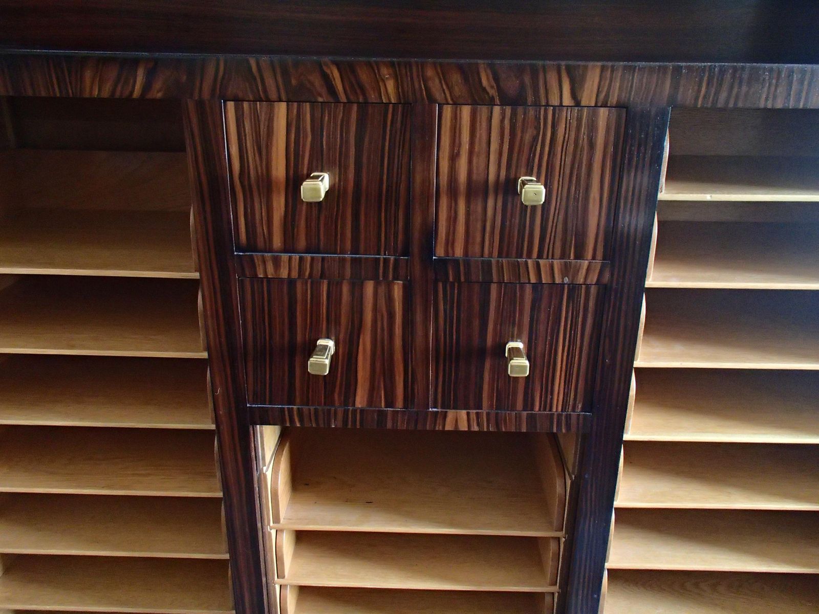 Art Deco Cabinet With 27 Big And 4 Small Drawers Oak With Ebene De Macassar photo for sale