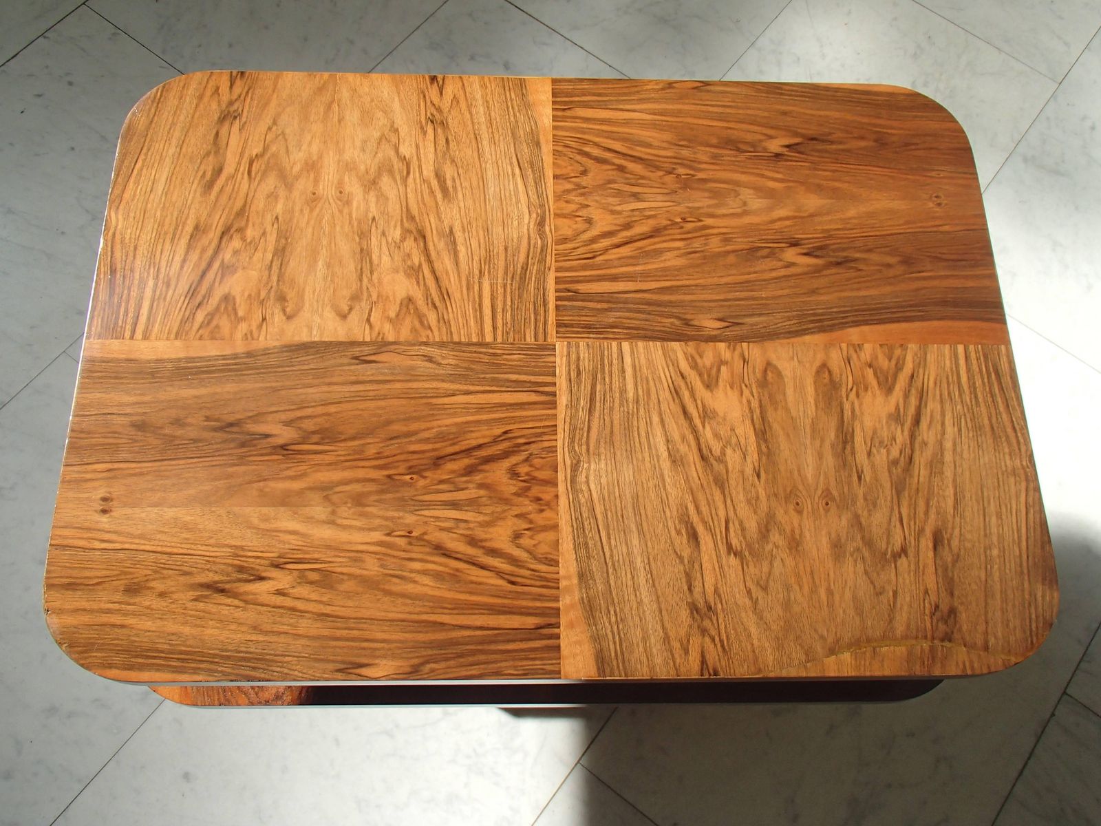Art Deco Table Or Low Console Rose Wood And Walnut Square Double Top photo 5685.0