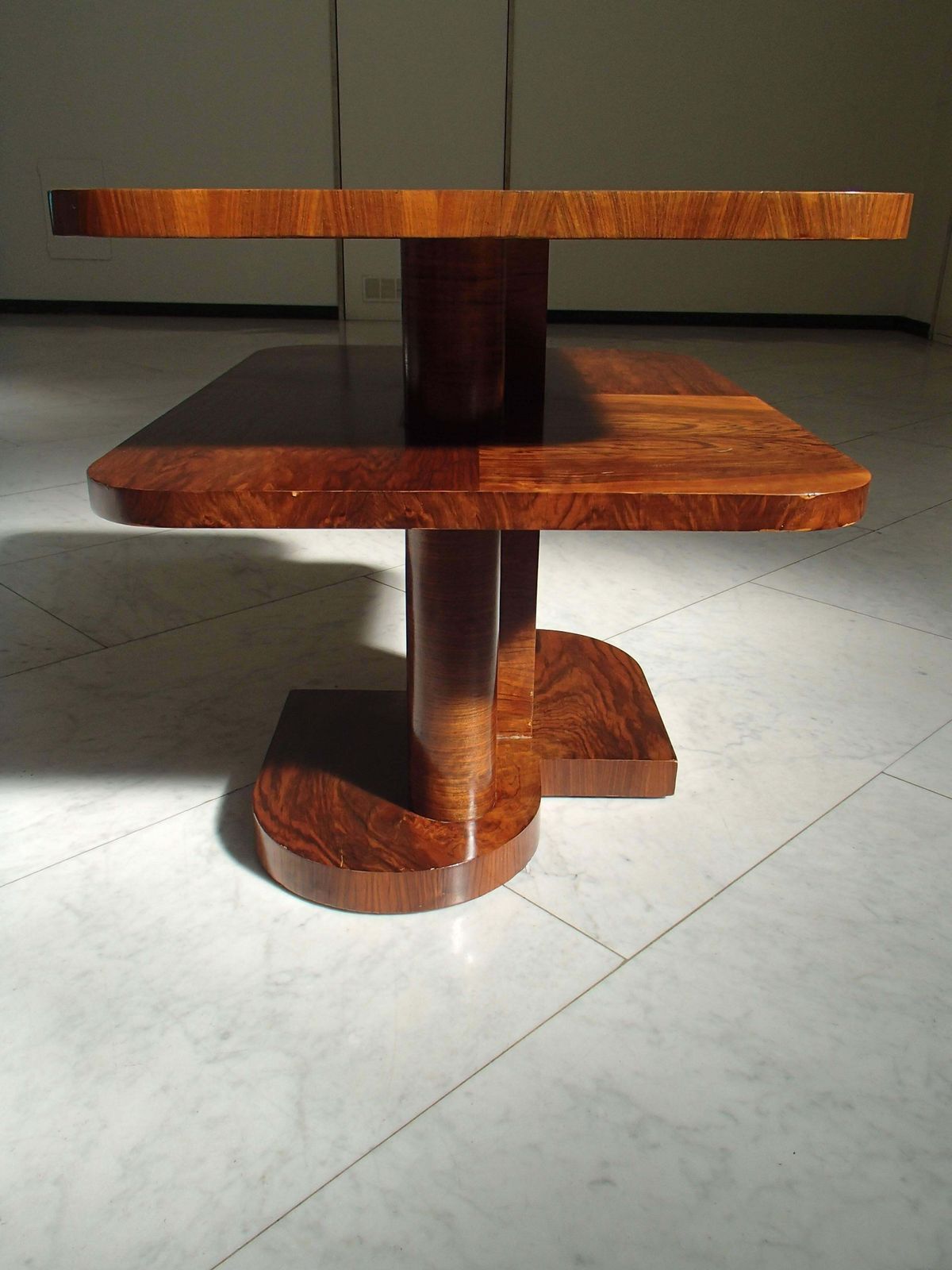 5685.0 Art Deco Table Or Low Console Rose Wood And Walnut Square Double Top photo