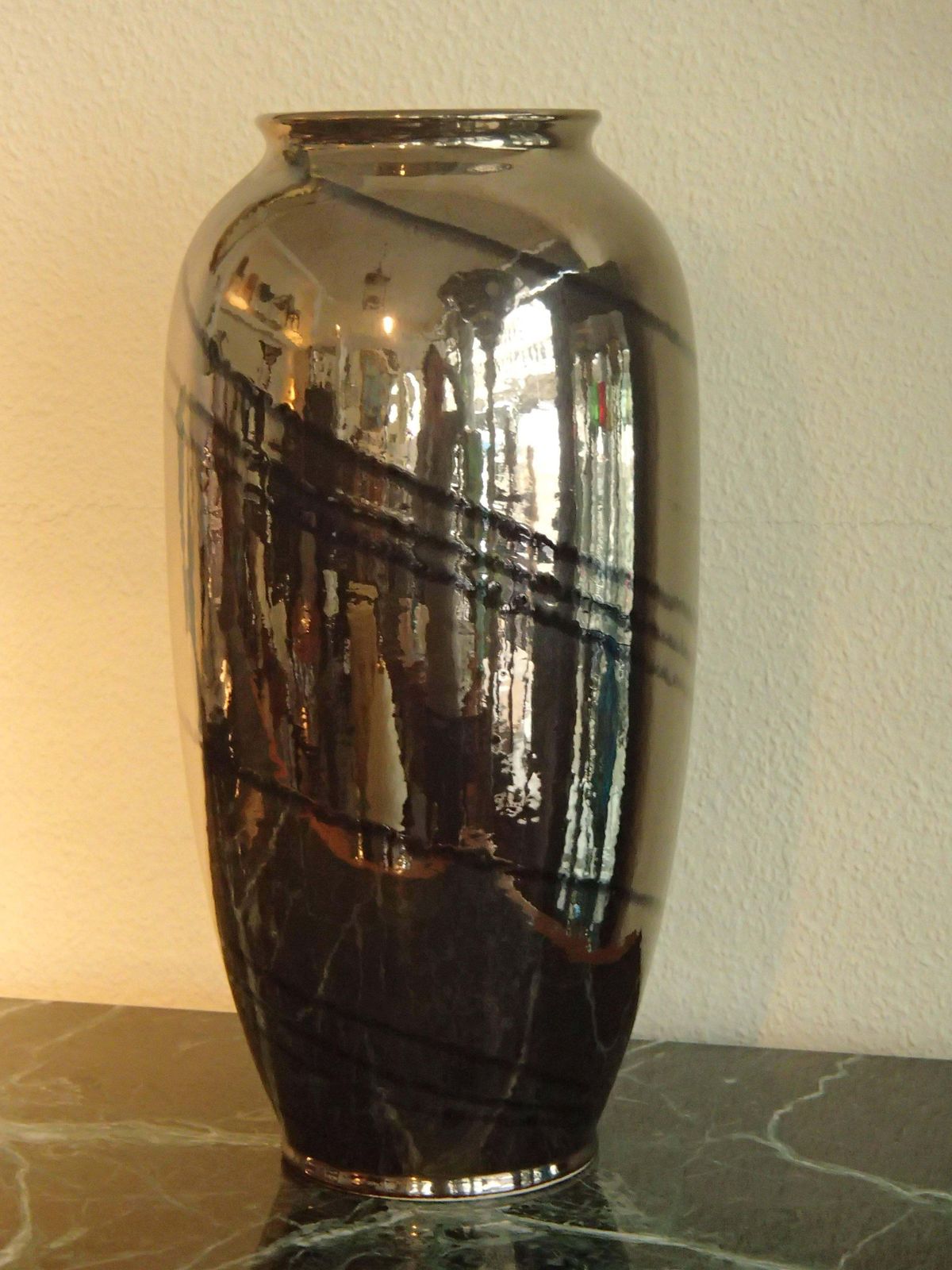 Midcentury Dark Bronze And Black Glaze Large Ceramic Vase Bay W: Germany photo furniture