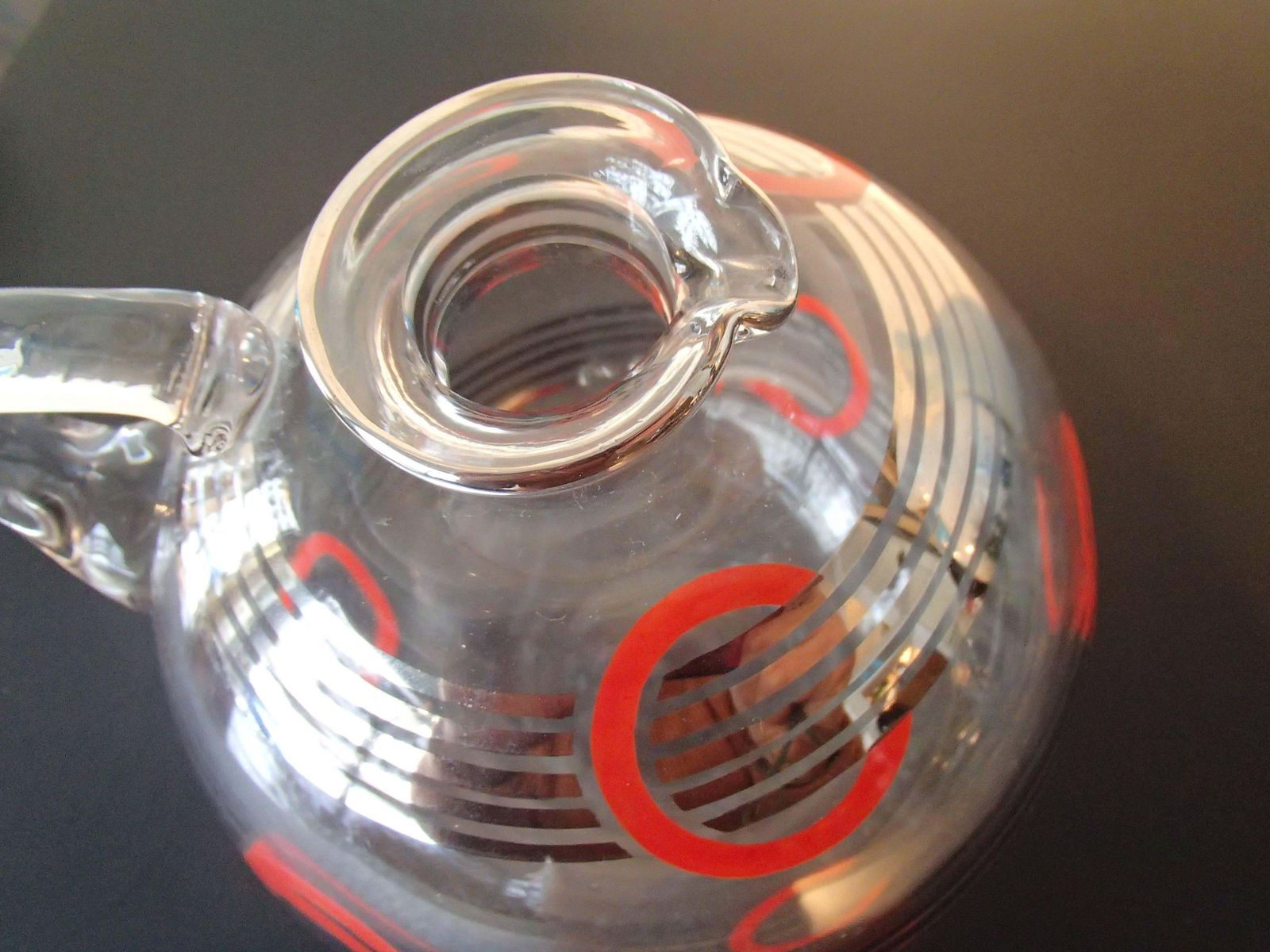 Art Deco Carafe Silver Red And Black Geometrical Design photo Home Decor