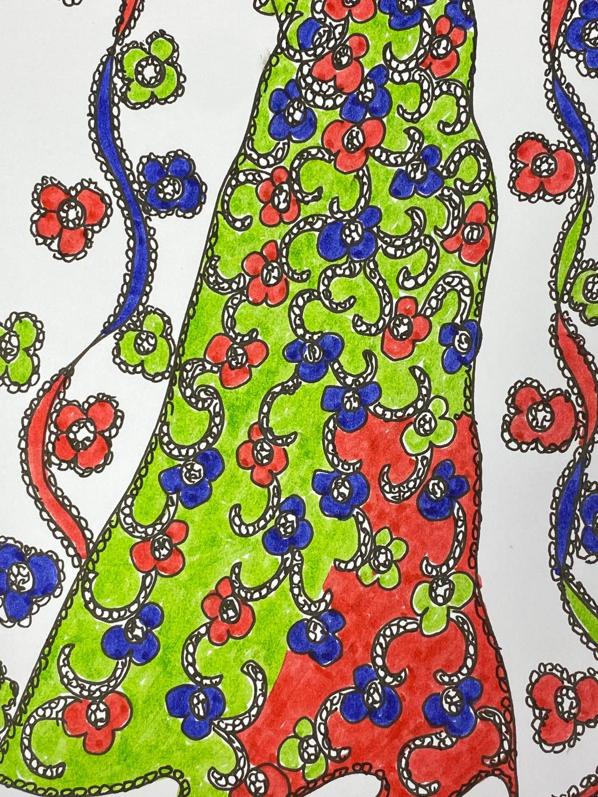 Unknown Original Fashion Design Illustration Watercolor Painting Laura Ashley Designer Circa 2000s photo 99.0