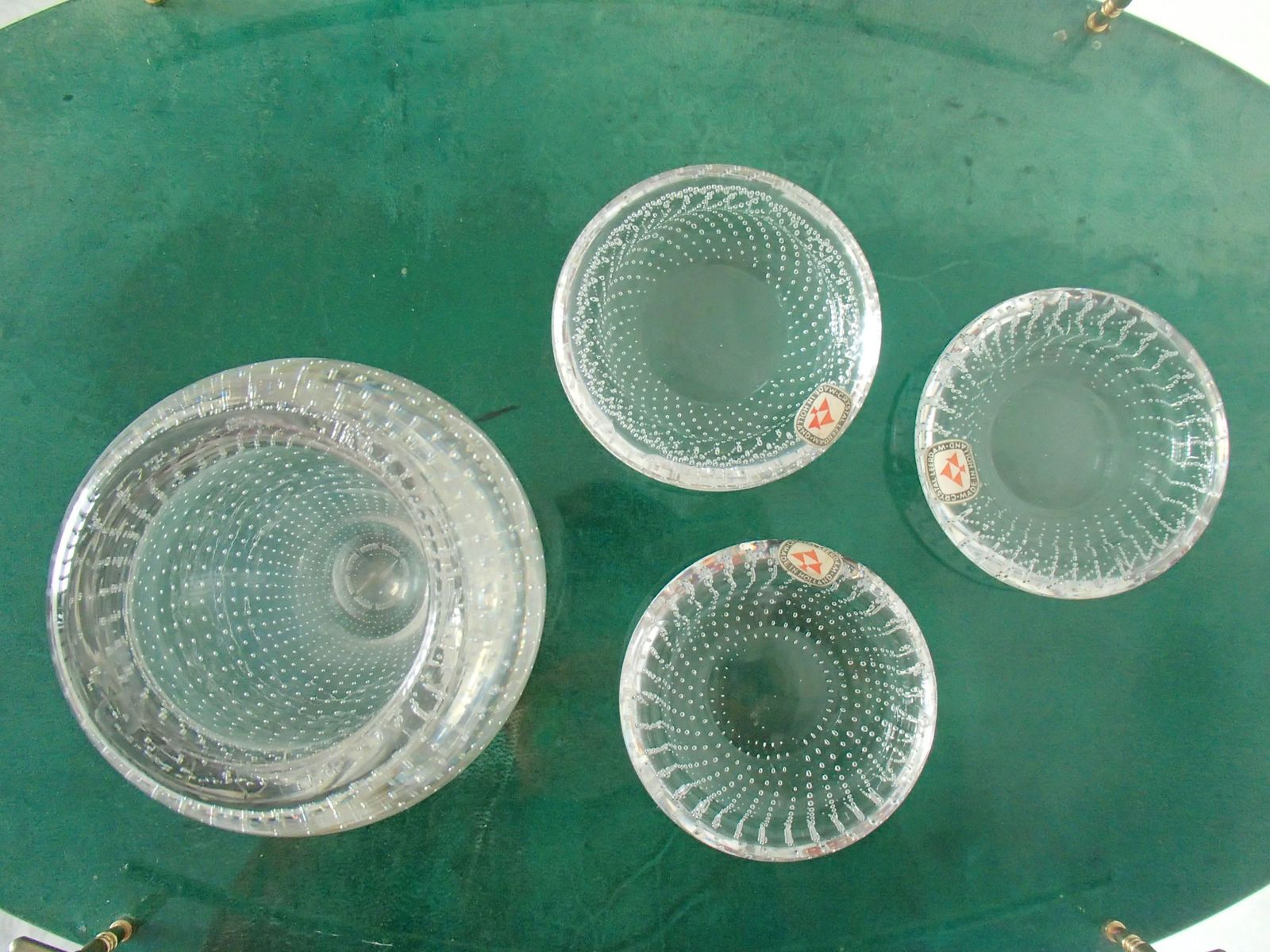 Midcentury Set By Leerdam Three Ashtrays And Small Vase photo Home Decor
