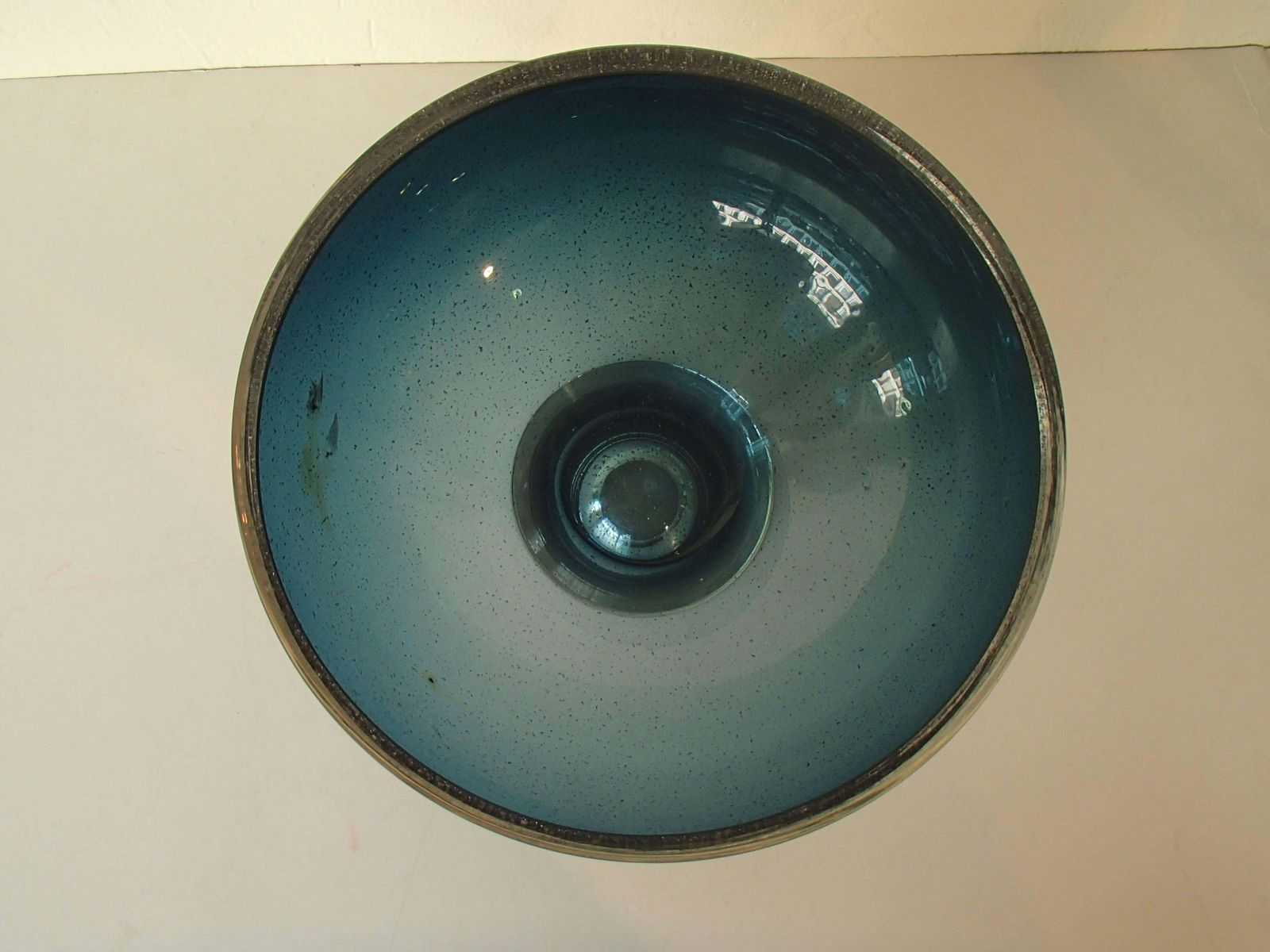 Mid Century Modern Vessel Blue With Silver Inlays By Graal Glas Signed Fs 66 photo Home Decor