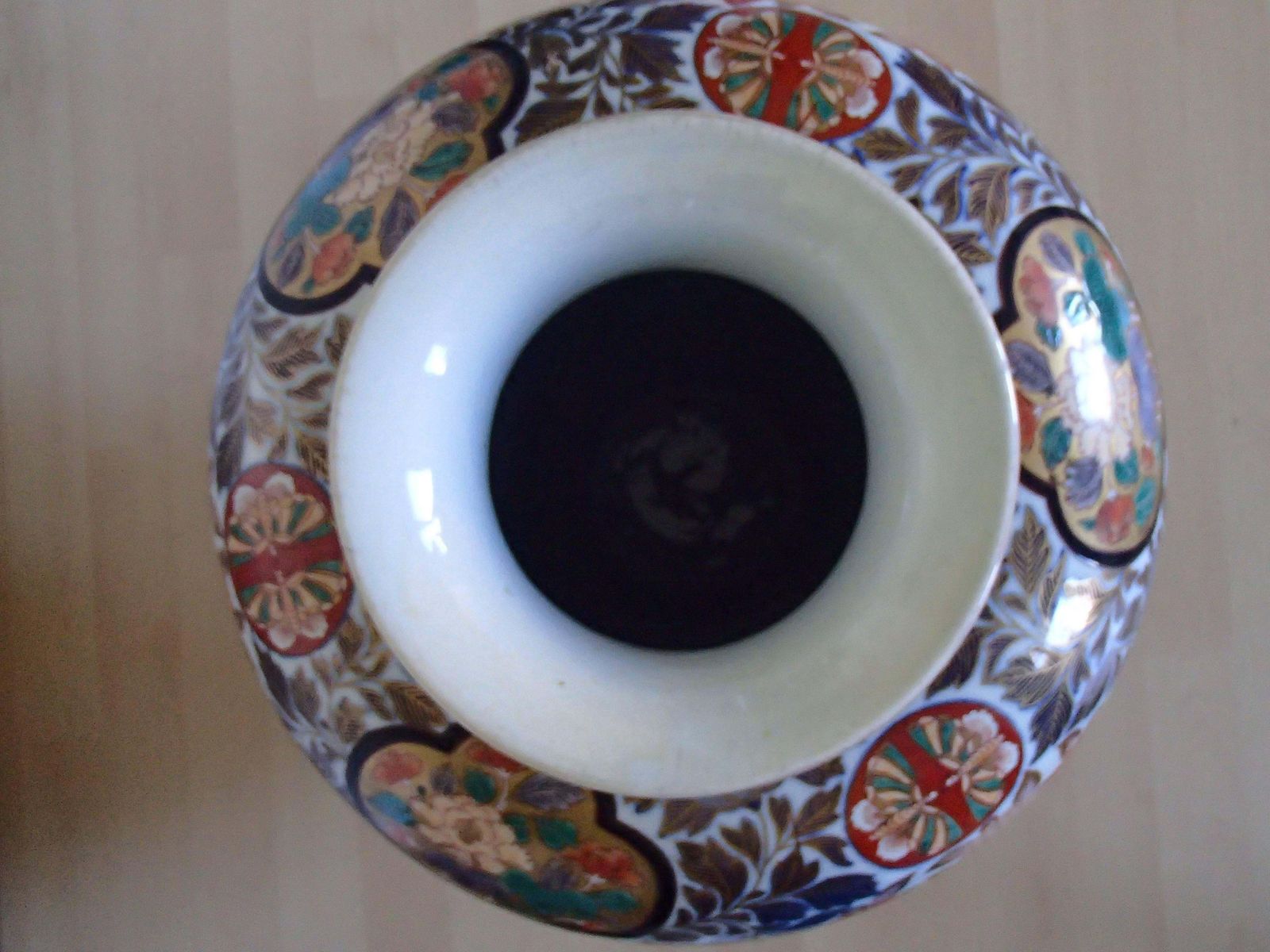 Huge Imari Vase With Email Painted With Birds And Kiku Flowers photo vinterior