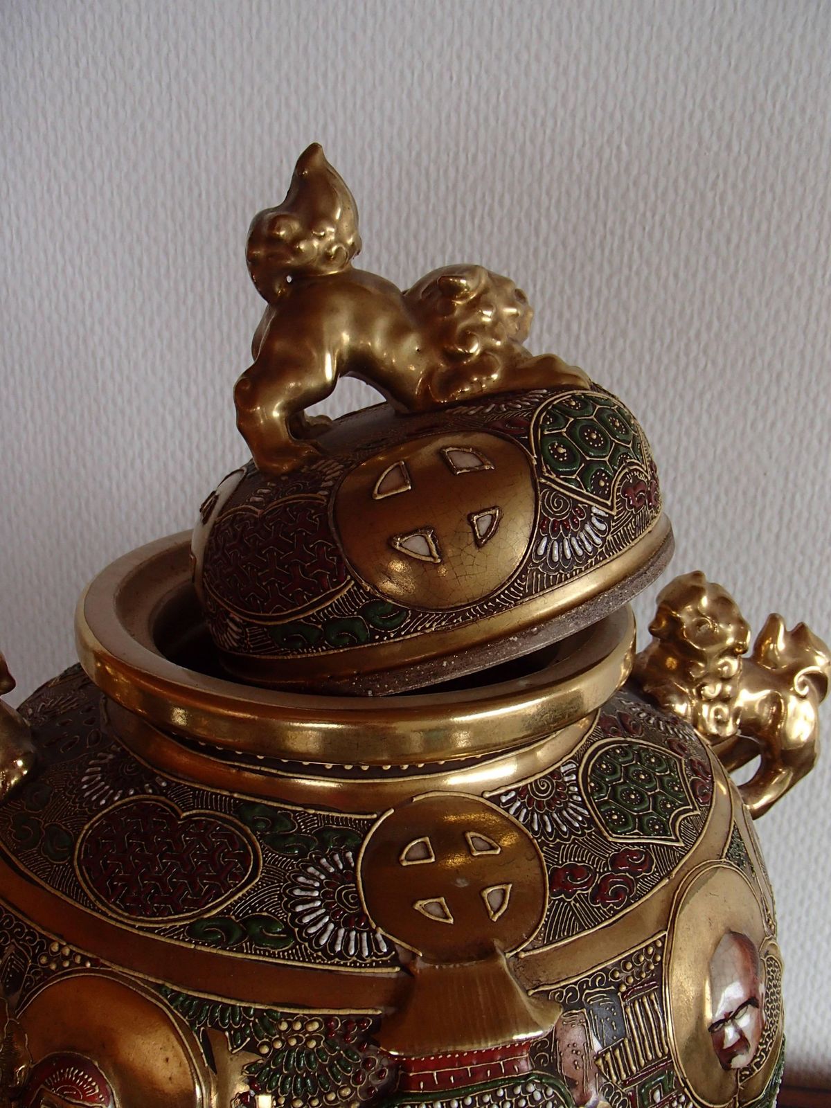 Pair Of Satsuma Vases Porcelain With Lid photo furniture