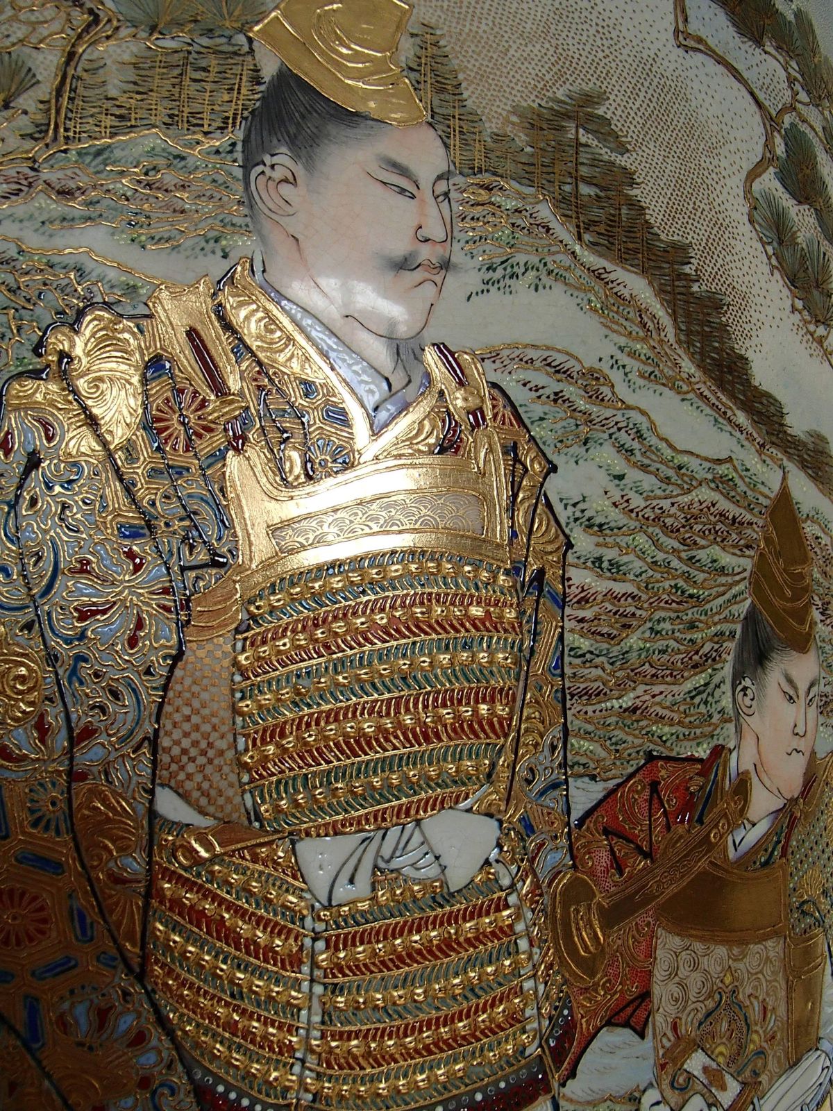 1900 Japanese Satsuma Porcelain Huge Vase With Samurai Scenes photo furniture