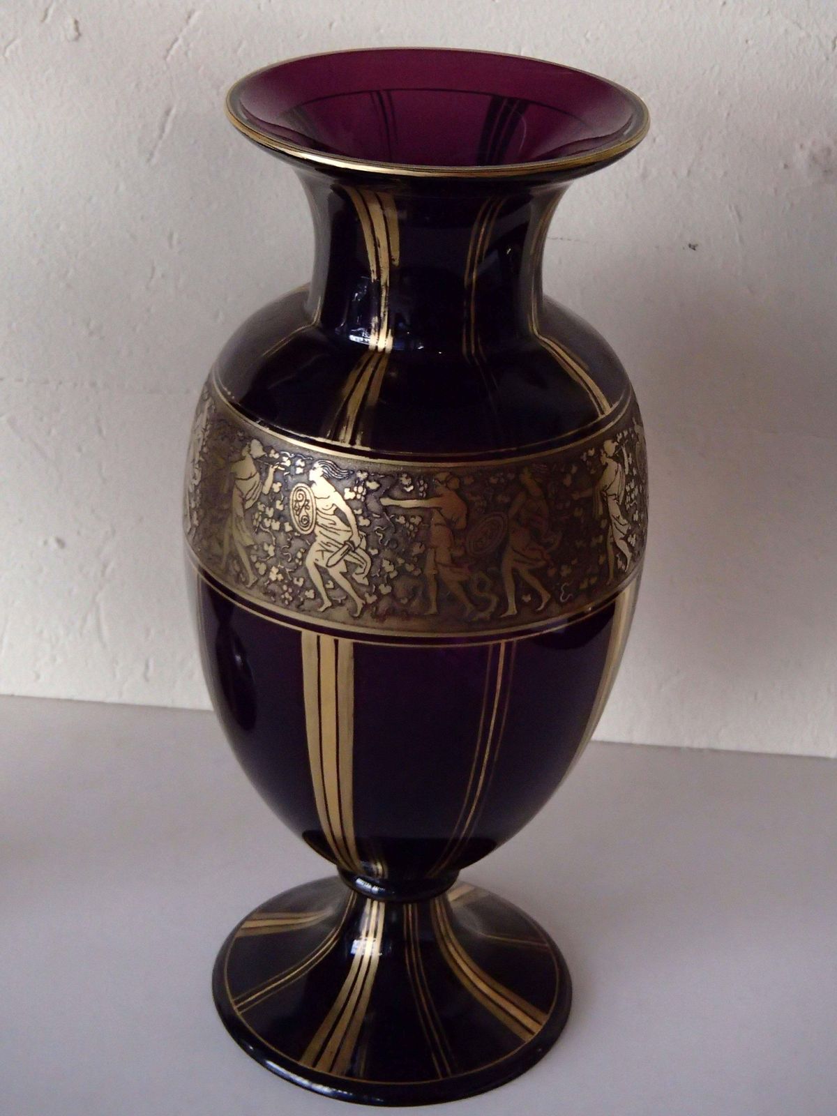 Pair Of Huge Ludwig Moser Karlsbad Vases With Gold Mythological Motives photo furniture