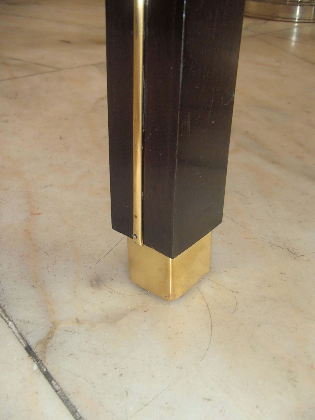 Huge Black Round Glass Side Table In The Style Of Jindrich Halabala photo 1766.0