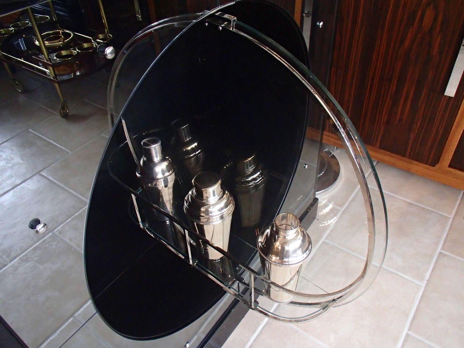 1930 Mirrored Bar Drink Cabinet With Rotatable Bull Eye Door photo Furniture