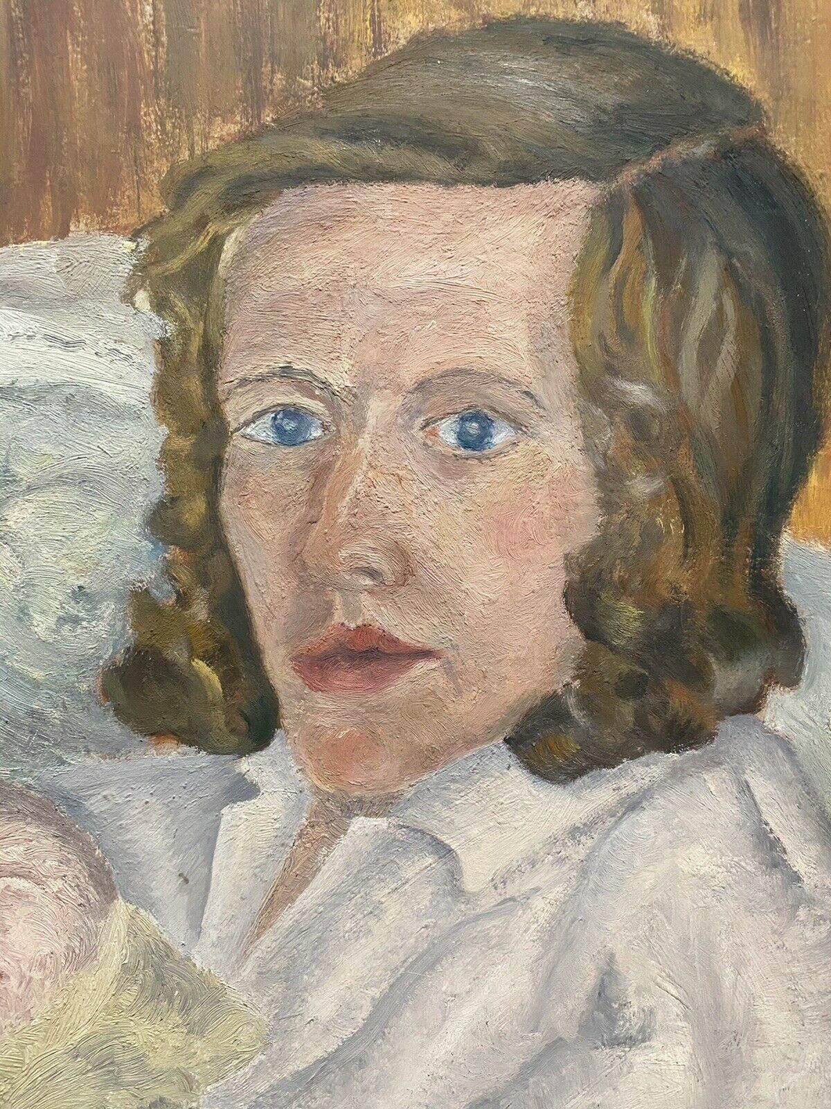 Unknown Genevieve Zondervan French Oil Painting, Mother And Child Portrait Circa 1990s photo for sale