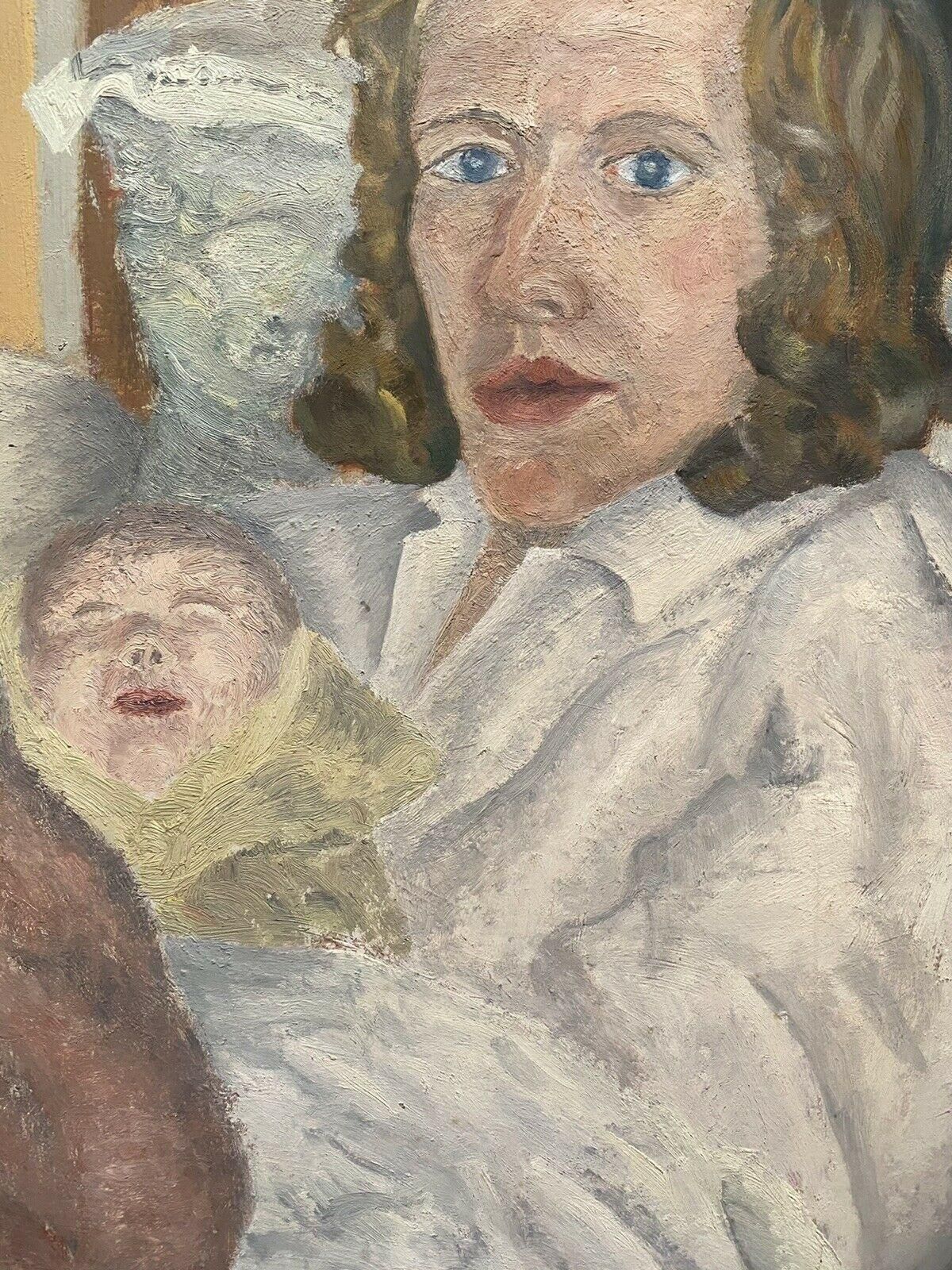 Unknown Genevieve Zondervan French Oil Painting, Mother And Child Portrait Circa 1990s photo Art