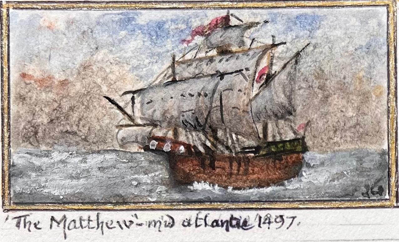 Jack Grunwell Set Of Five Miniature Maritime Watercolors Of Bristol Ships And Redcliffe photo for sale
