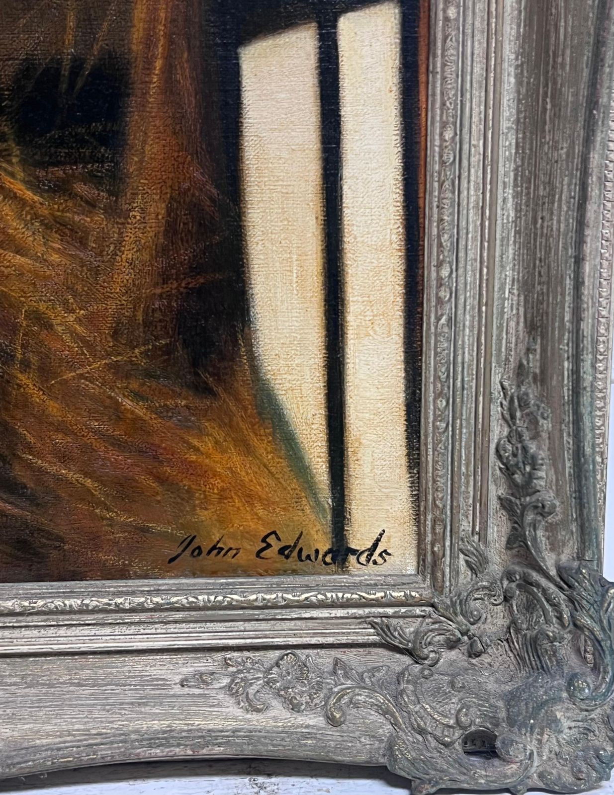 The Thatcher Traditional English Rural Crafts Oil Painting Portrait Straw Roofer photo Art