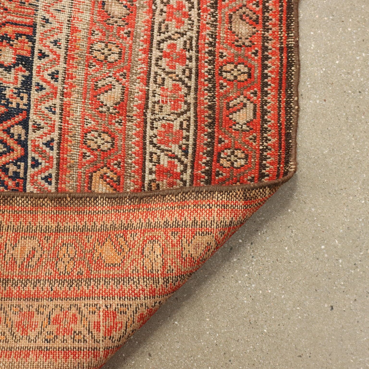 Antique Asian Carpet Cotton Wool Extra Thin Knot 71 X 51 In photo vintage