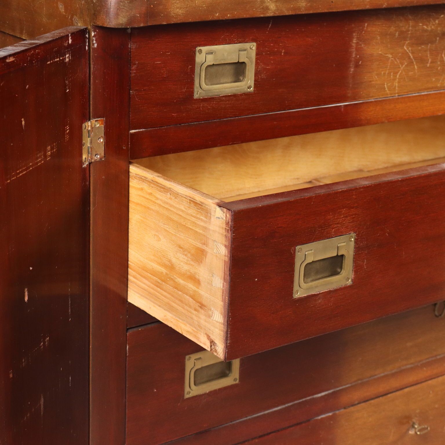 Antique Chest Of Drawers Mahogany Brass 4 Drawers XX Century photo vinterior