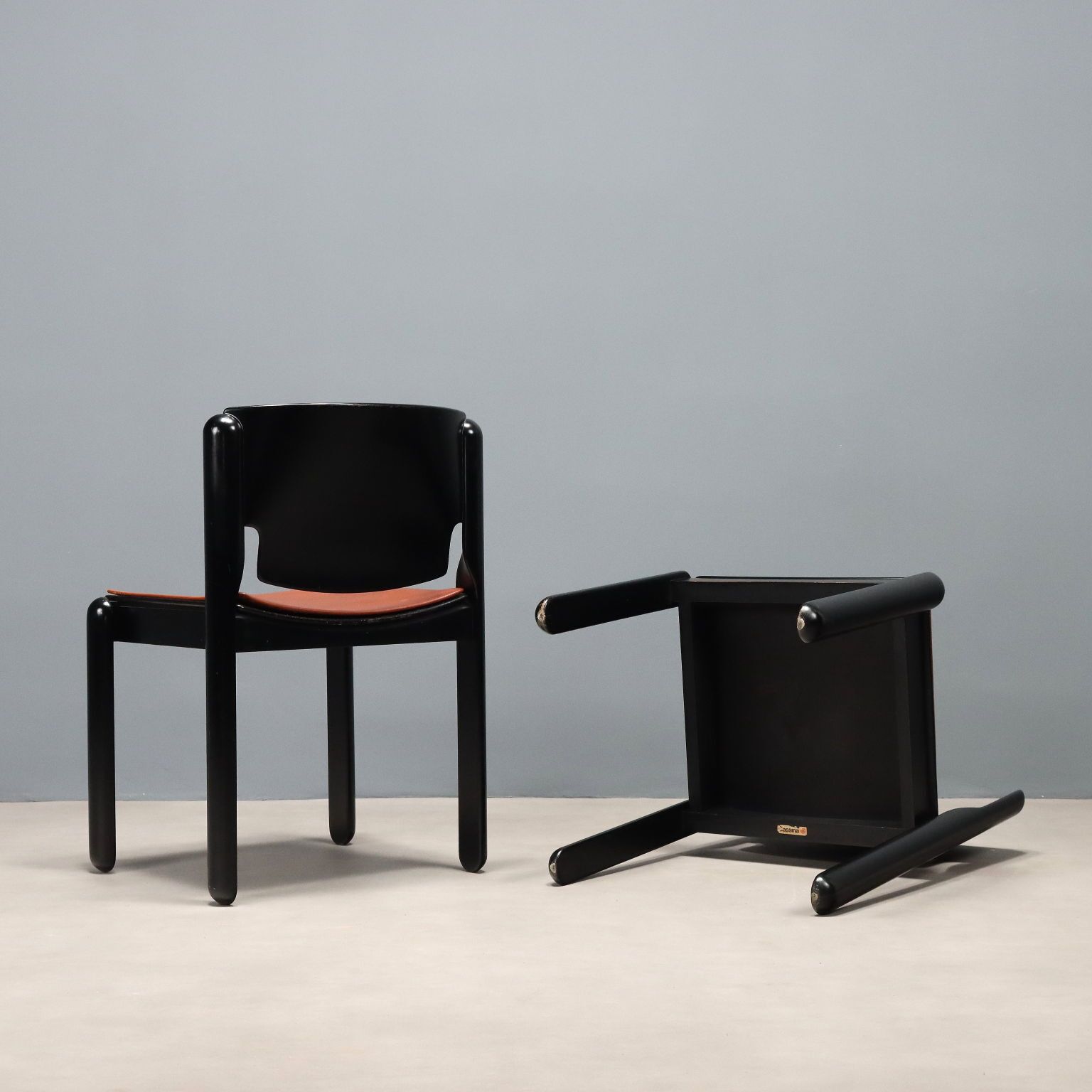 Furniture Cassina 122 Chairs Vintage Design Vico Magistretti Italy 1960s 1970s photo