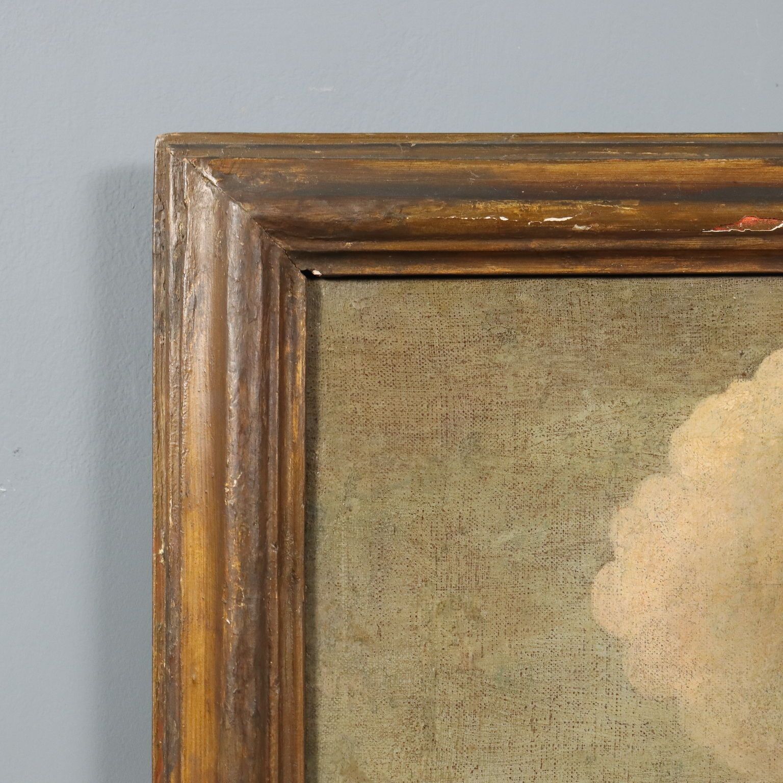 photo furniture Antique Painting Landscape With Building Oil On Canvas XVIII Century