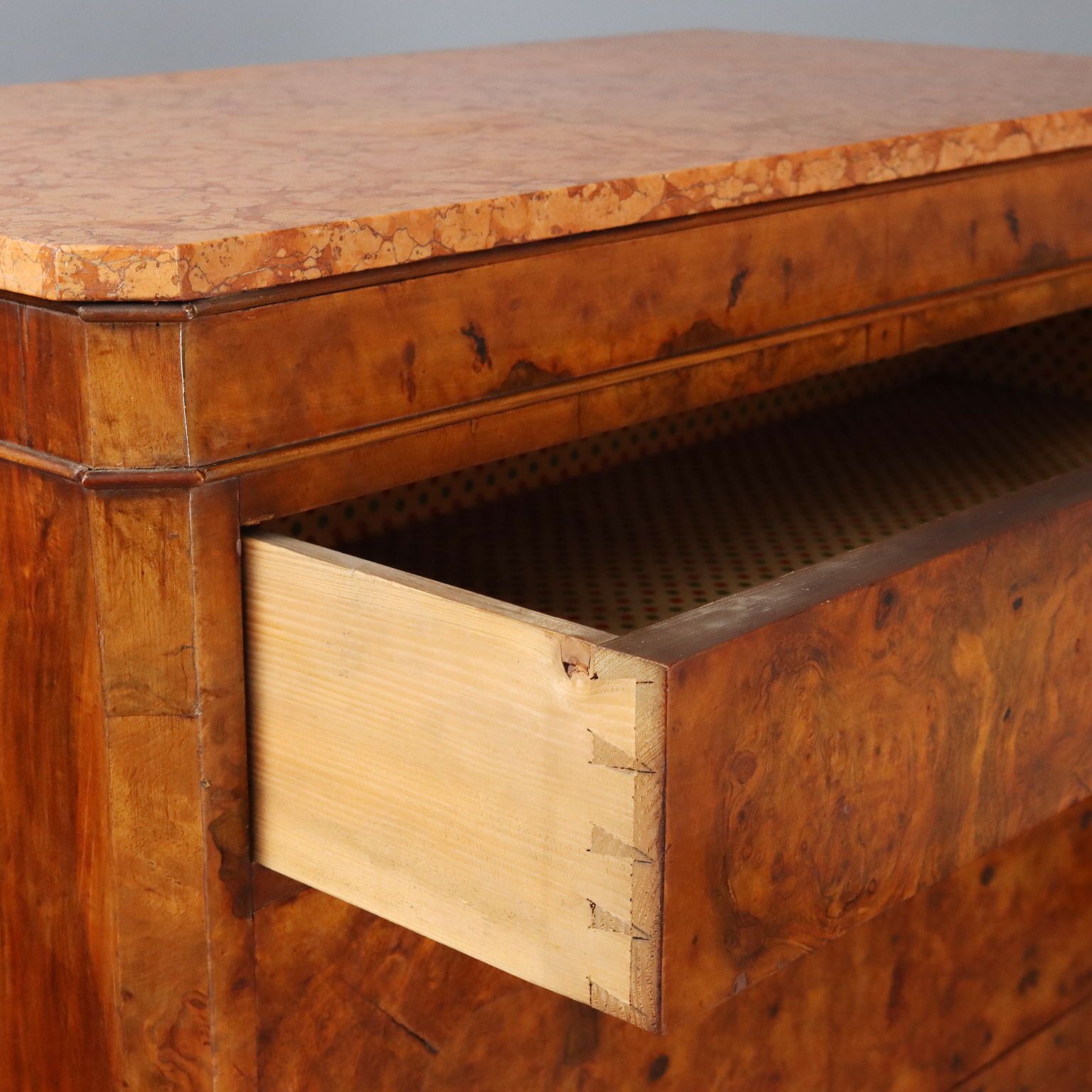 photo for sale Antique Biedermeier Secretaire Feather Walnut Burl Austria XIX Century