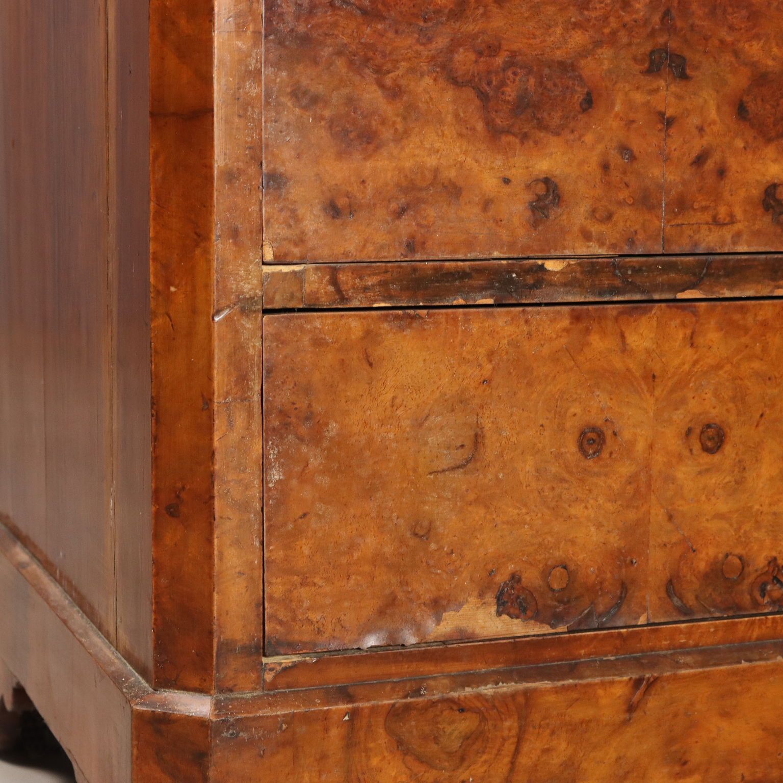 1180.0 Antique Biedermeier Secretaire Feather Walnut Burl Austria XIX Century photo