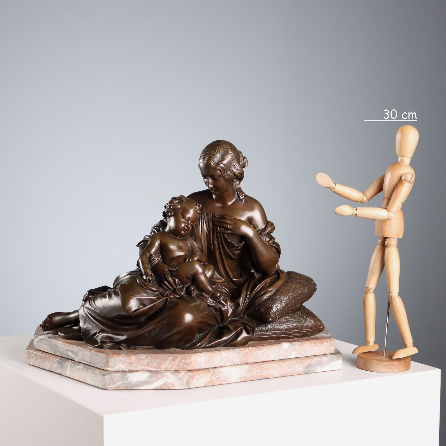 Antique Figurine Mother And Child James Pradier Copy XX Century photo furniture