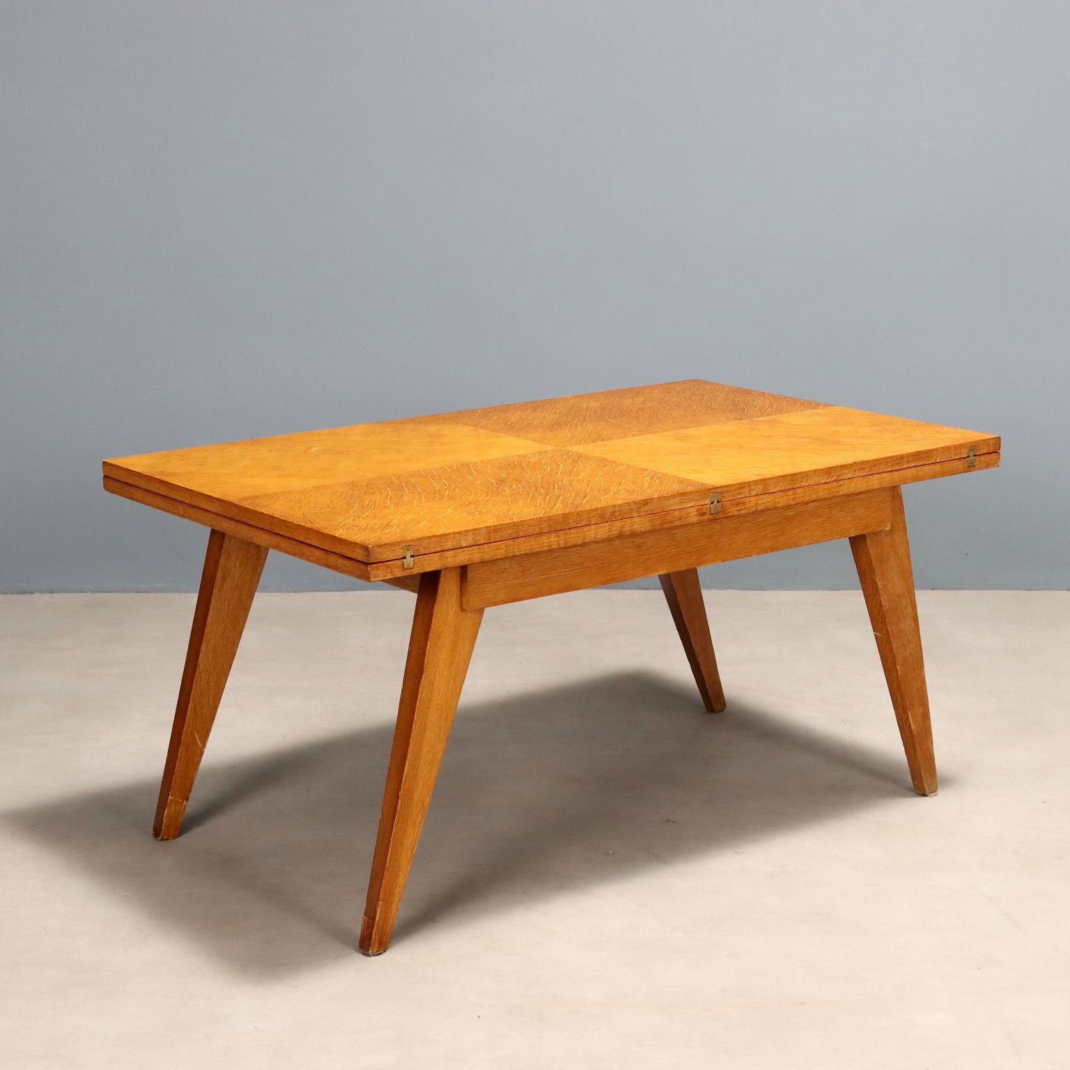 Vintage Coffee Table Oak Veneer Design Italy 1960s