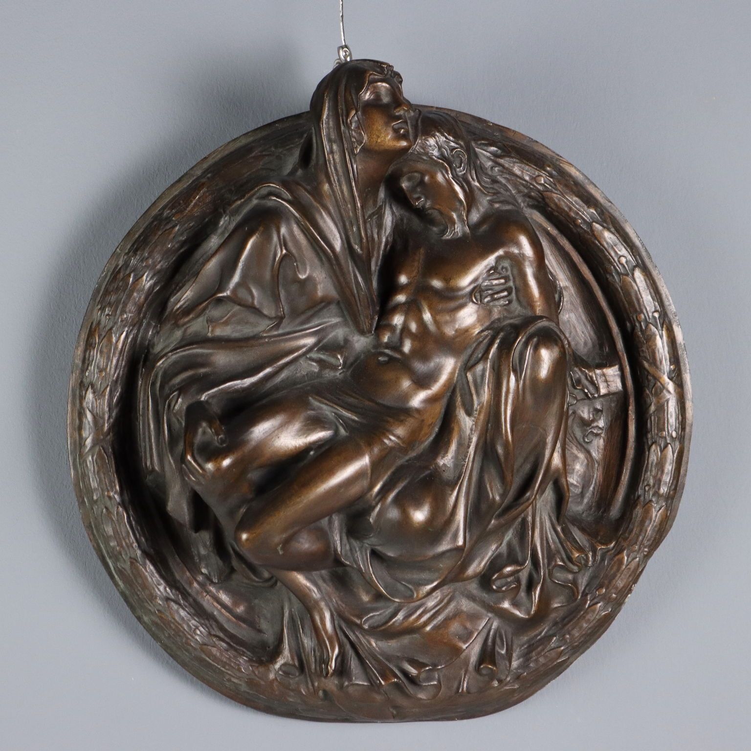 The Pietà Bronze Bas Relief Italy Mid XX Century Modernism