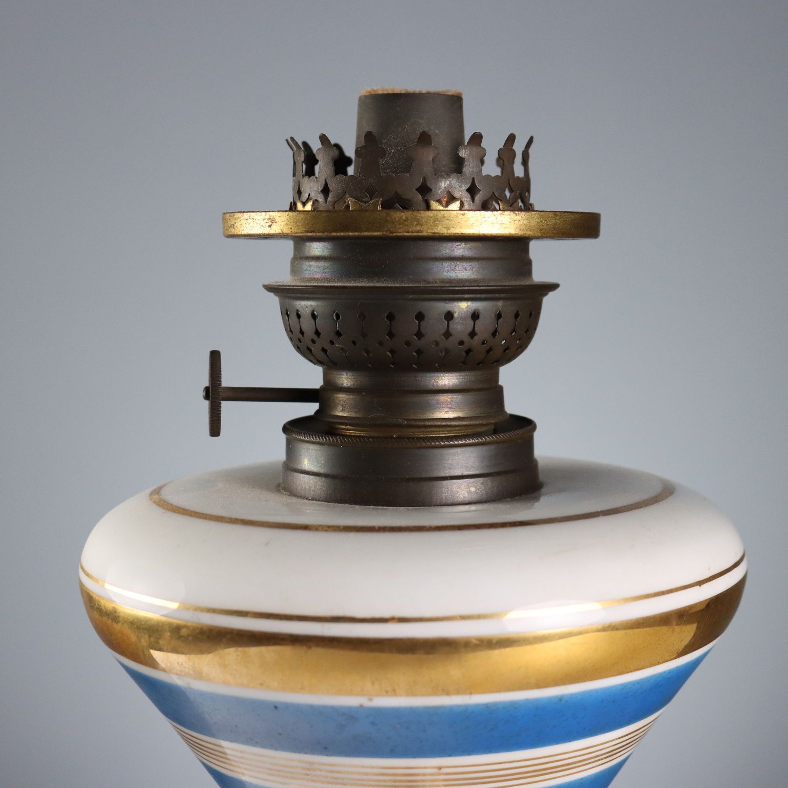 Antique Lamps Painted Ceramic Bronze Europe XIX Century photo for sale