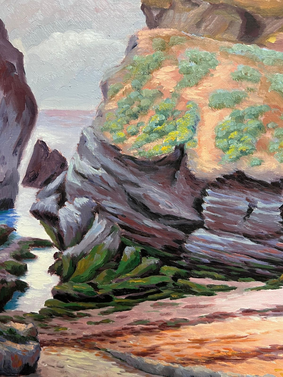 Georges Bordonove French Impressionist Oil Painting Coastal Path With Majestic Cliffs photo 750.0
