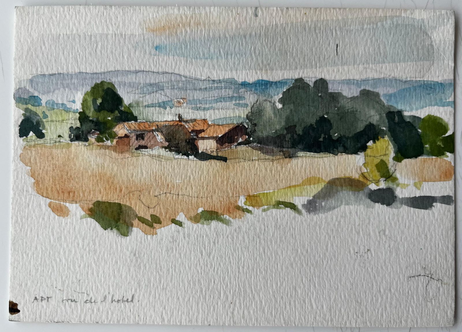Pierre Neveu Apt Provençal Countryside Landscape Watercolour French Post Impressionist photo furniture