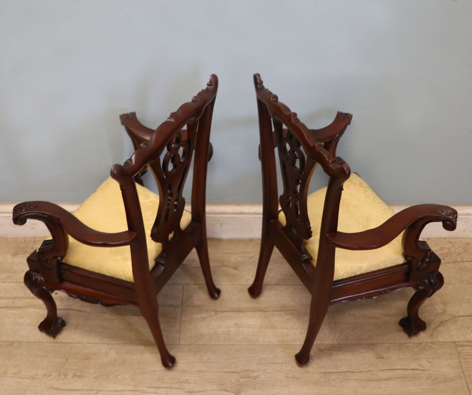 An Absolutely Charming Pair Of Nice Quality Georgian Revival Style Children’s Open Arm Or Carver Chairs. photo vinterior