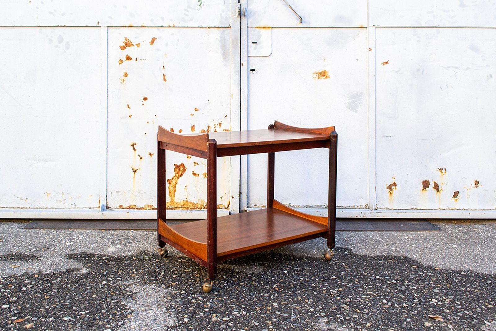 Wooden Trolley With Shelves Attributed To Dino Cavalli For Ditta Tredici, Pavia, 1960s
