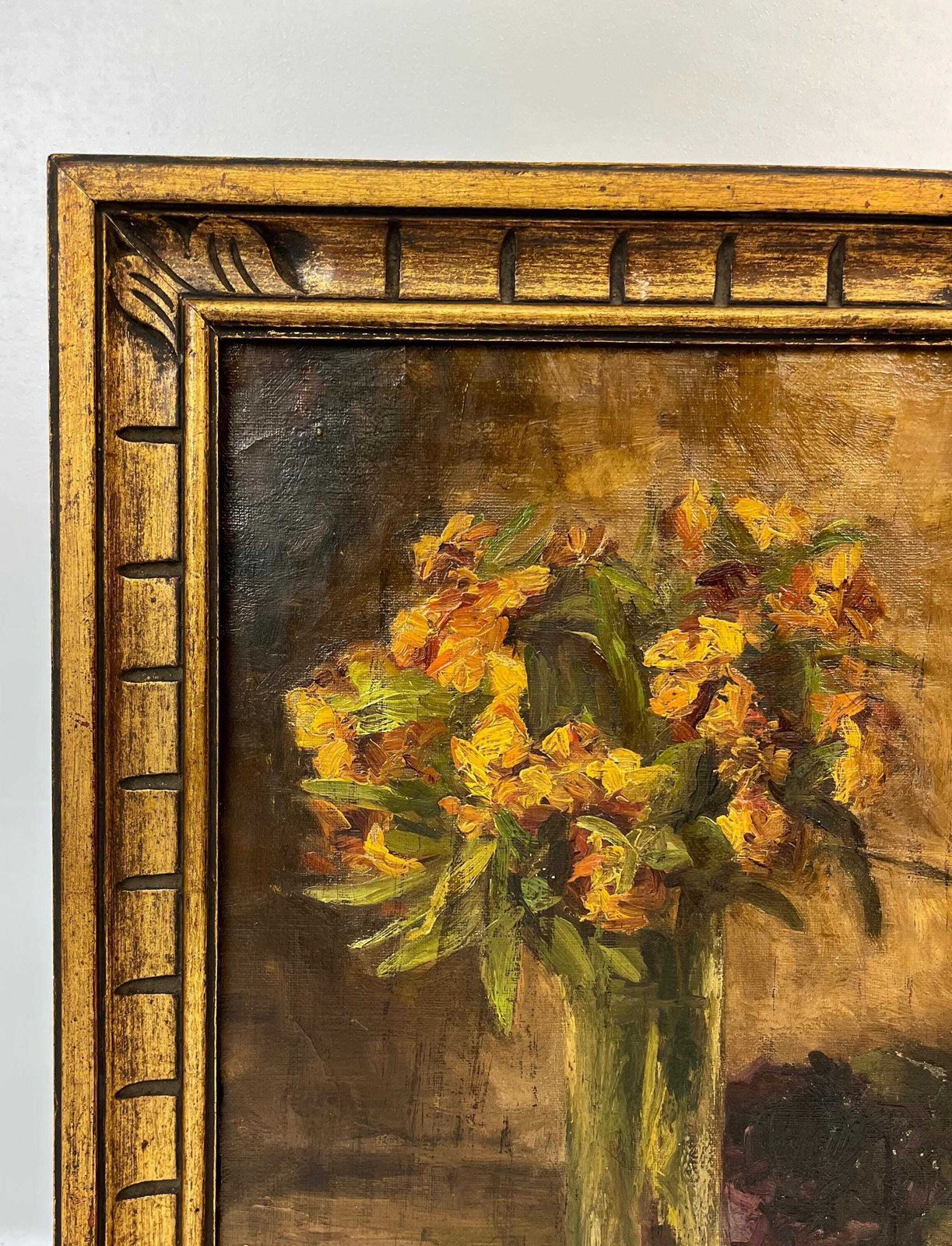 Beautiful French Antique Impressionism Still Life Oil Painting Flowers In Vase Gold Frame Signed H. Niay photo 522.0