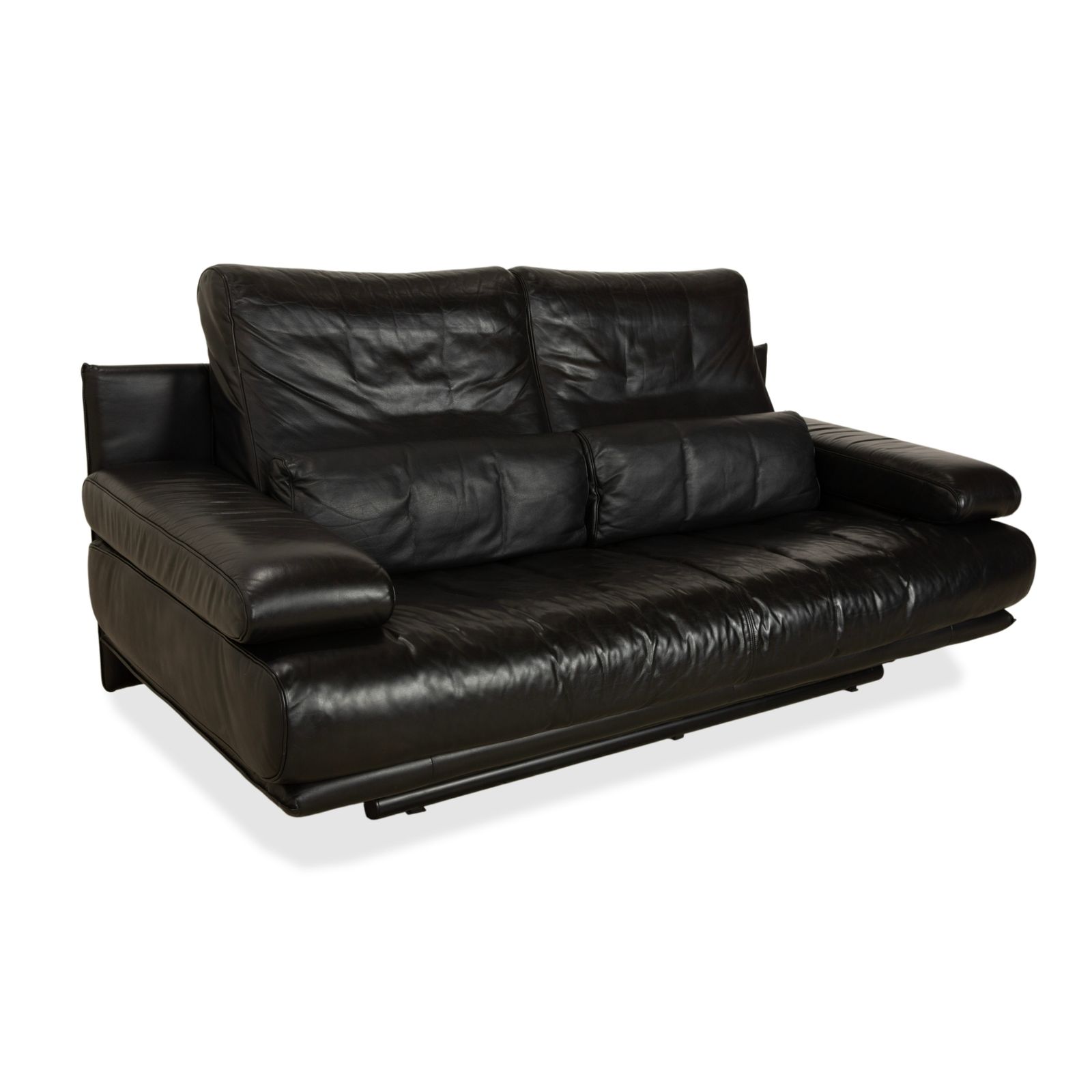 Canapé 2 places Rolf Benz 6500 en cuir noir, fonction manuelle photo Mobilier