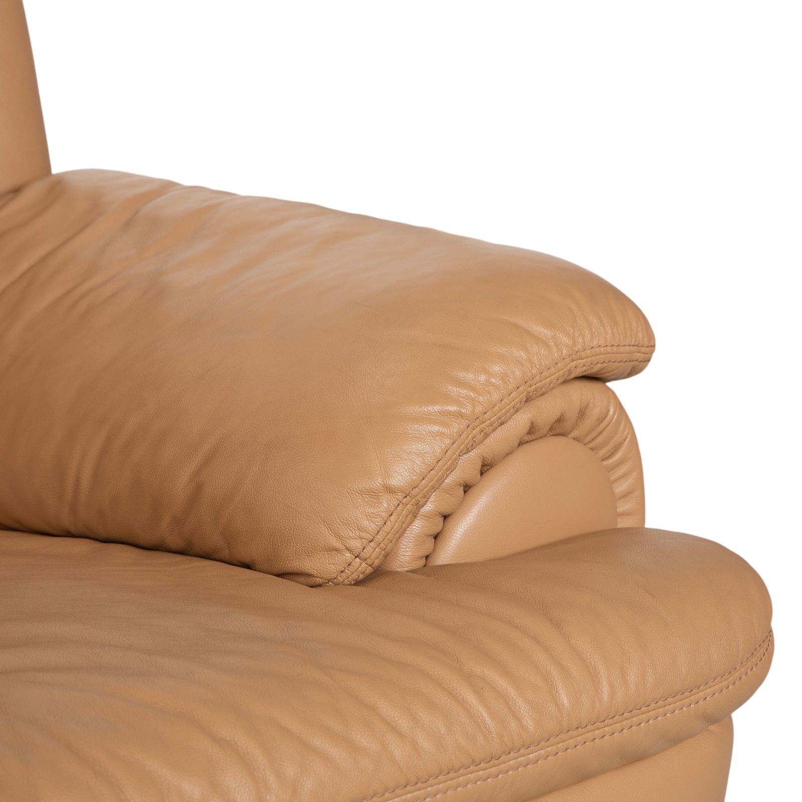 Canapé Himolla 4 places en cuir brun beige photo for sale
