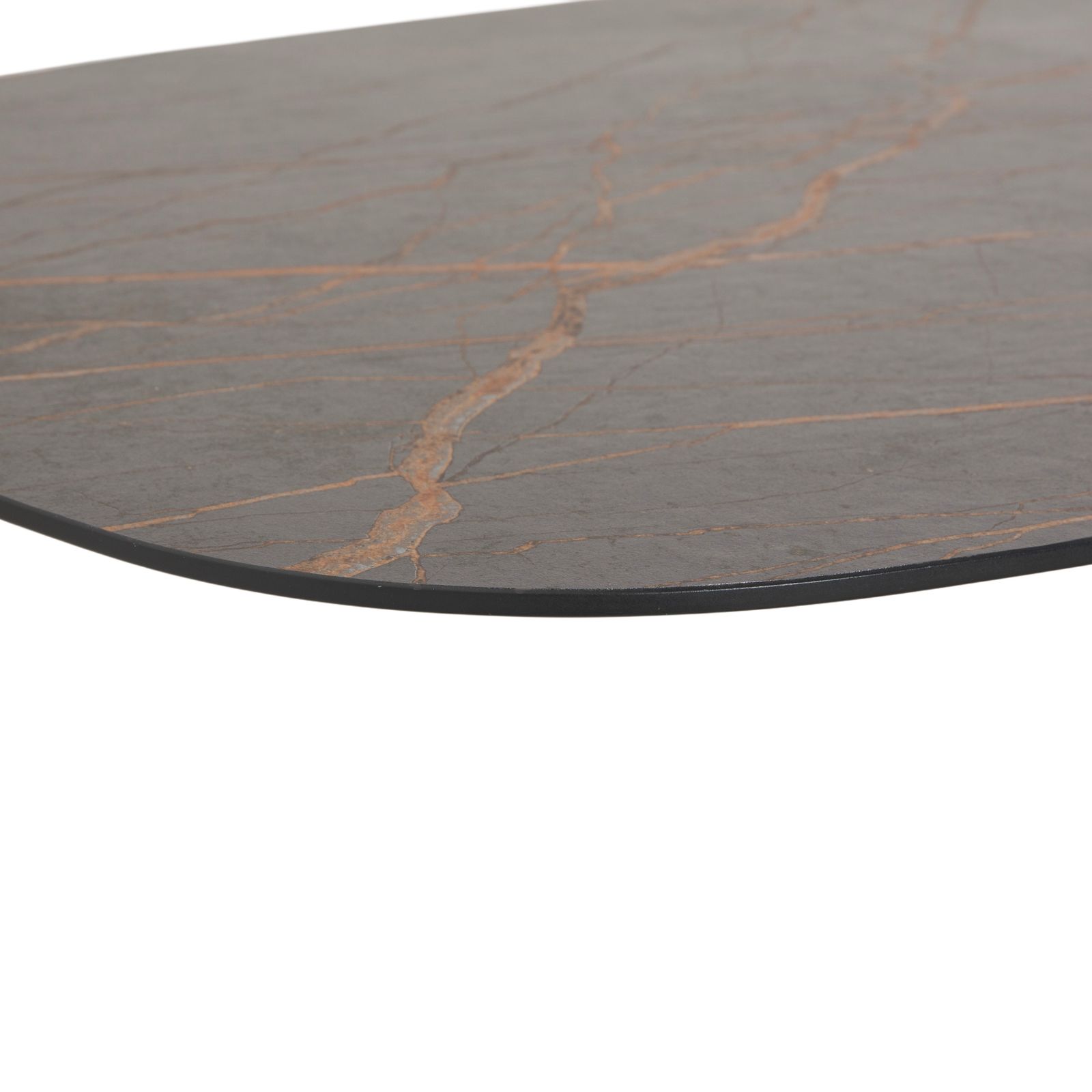 Bert Plantagie Plato Wooden Mdf Dining Table, Grey, Hpl Stone Look, Metal Base photo Furniture