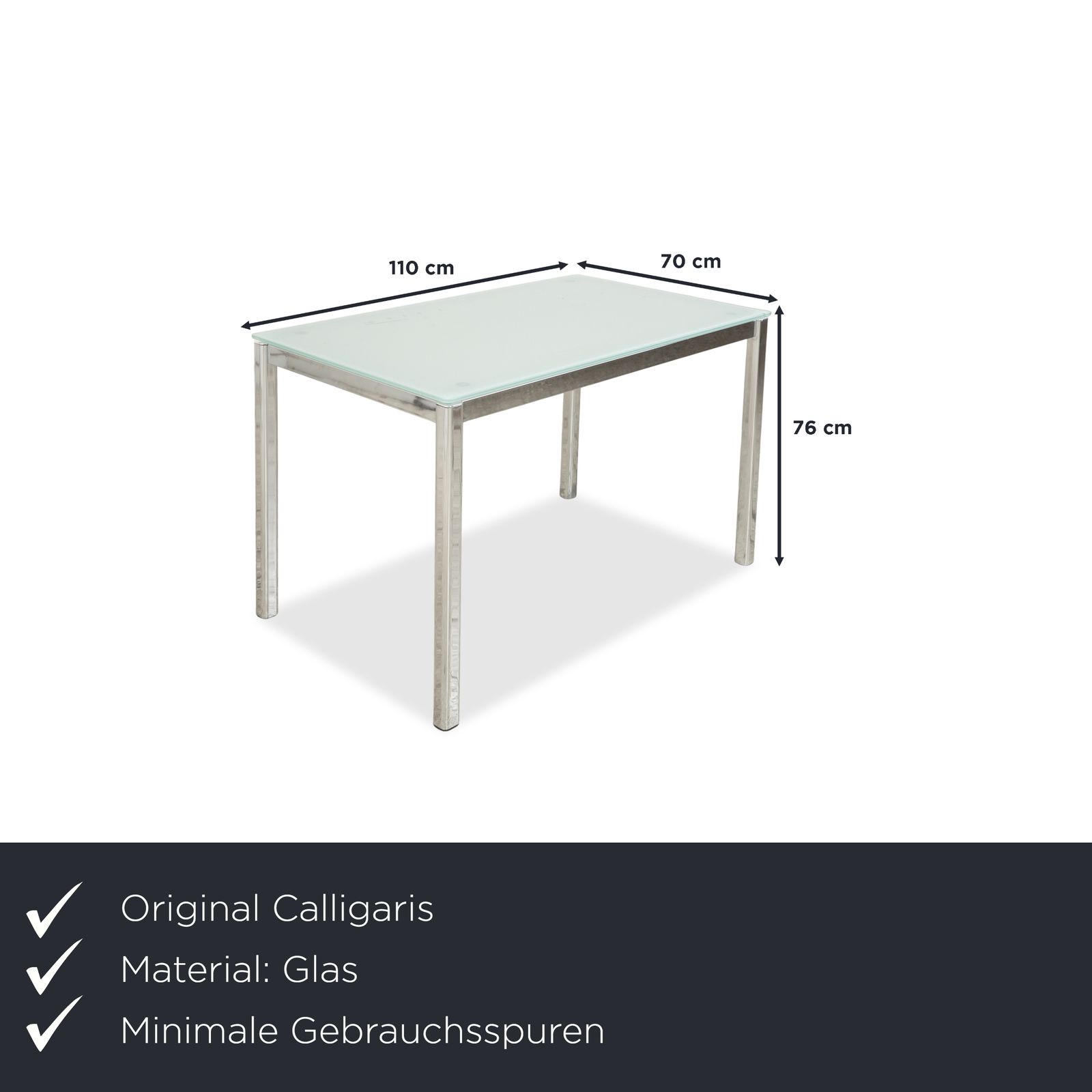 Calligaris Glass Dining Table Silver Dining Room 110 X 70 X 76 Cm photo furniture